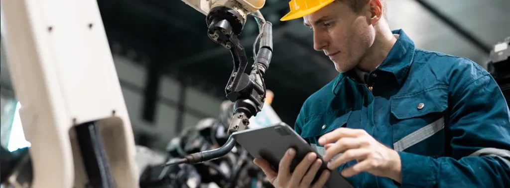A worker accessing a modern SCADA interface via a tablet