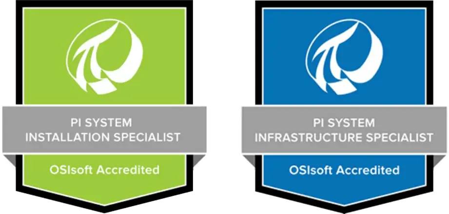 Badges of PI System Installation and Infrastructure Specialists