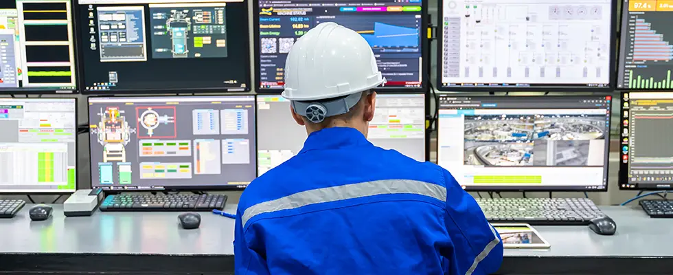 SCADA engineer in a control room