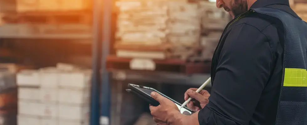Industrial worker with mobile SCADA access